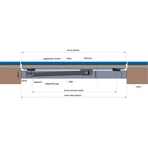 Revīzijas lūka ENG 200mm x 300mm keramisko flīžu pārklājumam