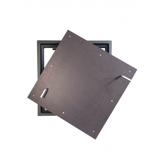 Tērauda grīdas lūka 300mm x 300mm  bez eņģēm ar noņemamam durvīm ar divām durvju slēdzeņiem