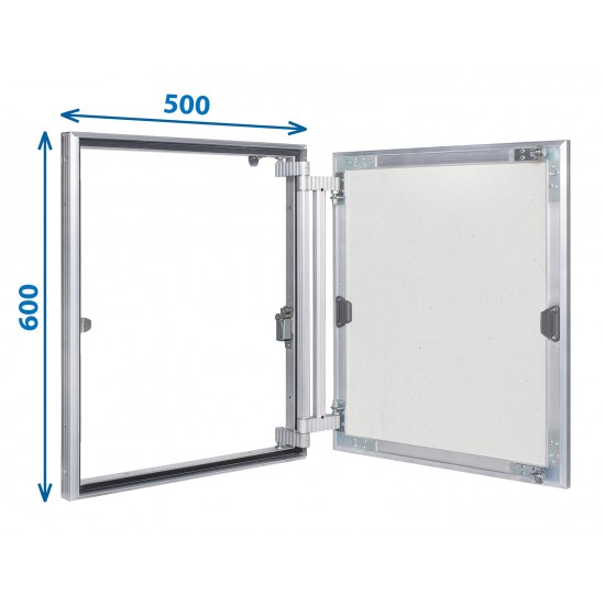 Alumīnija revīzijas lūka ARCHI 500mm x 600mm keramisko flīžu pārklājumam